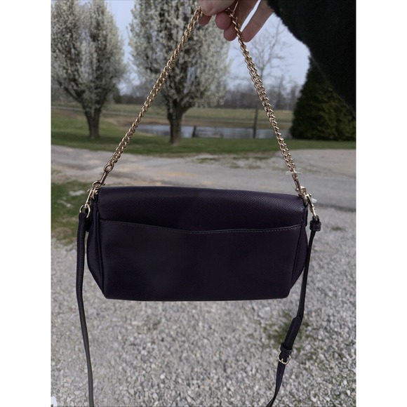COACH Ruby F54849 Deep Plum Cross Grain Leather Crossbody/Wristlet/Shoulder Bag - Picture 2 of 15